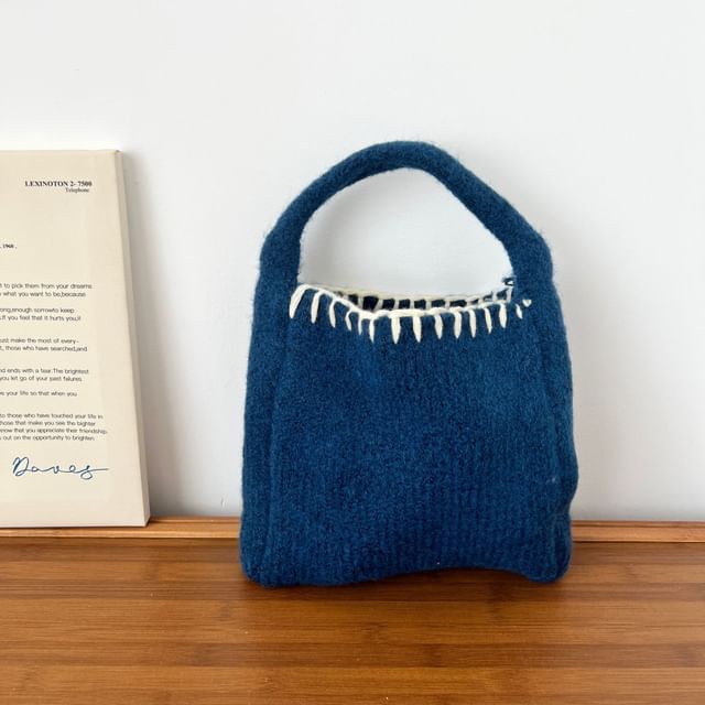 Contrast Stitch Tote Bag Knit