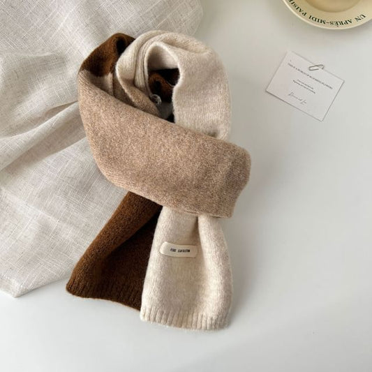 Block Knit Color Scarf