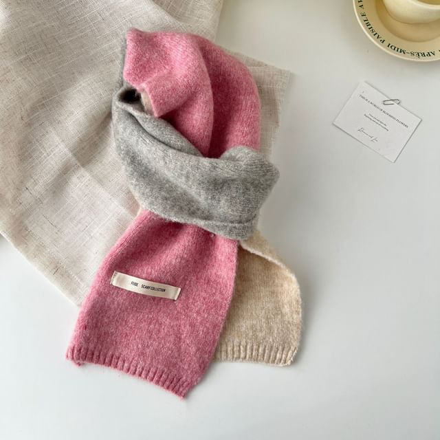 Block Knit Color Scarf