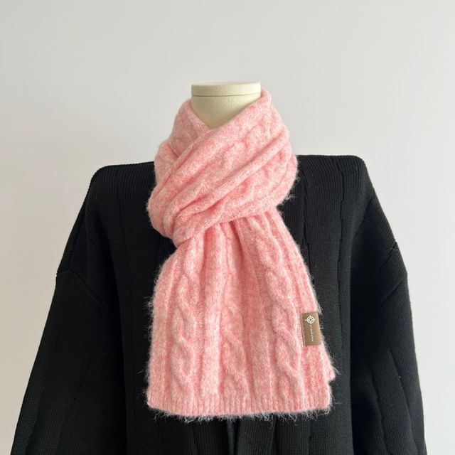 Knit Scarf Cable Plain