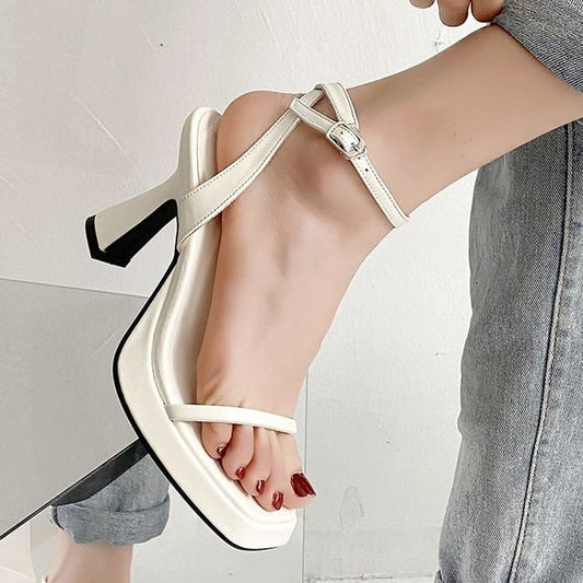 Ankle Heel Strap Platform Chunky Sandals