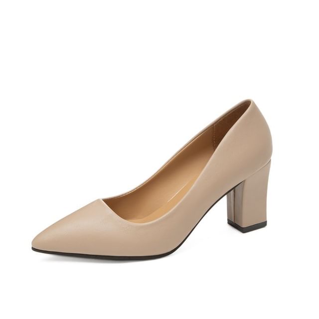 Chunky Pumps Pointed Heel