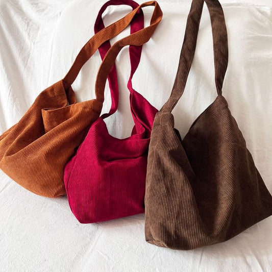 Crossbody Corduroy Plain Bag
