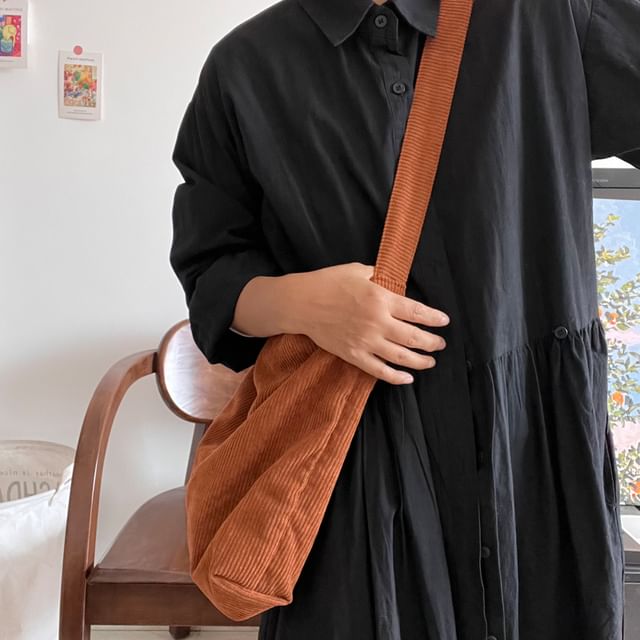 Crossbody Corduroy Plain Bag