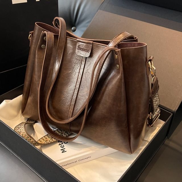 Leather Faux Tote Bag