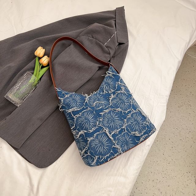 Denim Bag Floral Tote