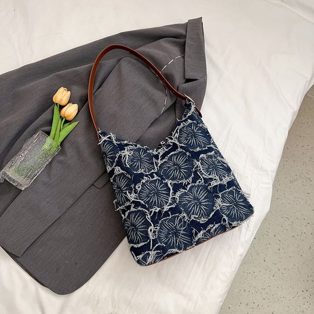 Denim Bag Floral Tote