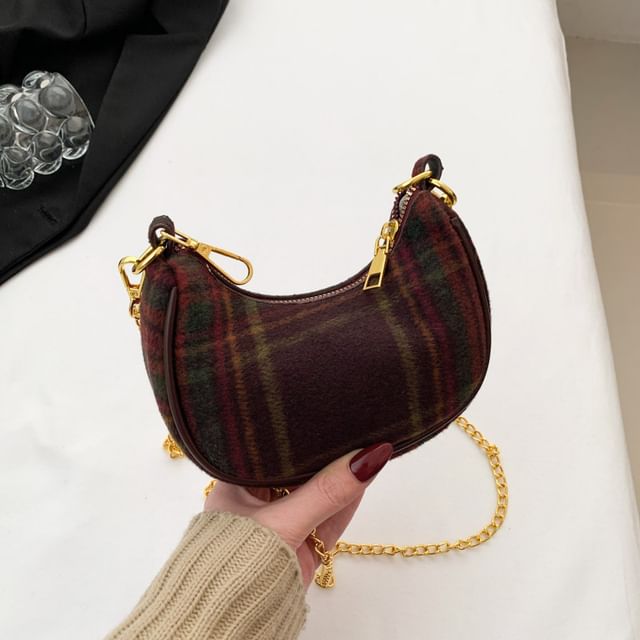 Chain Strap Patterned Crossbody Bag