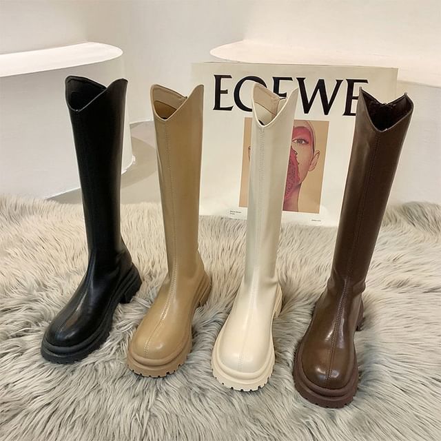 Tall Plain Boots Platform