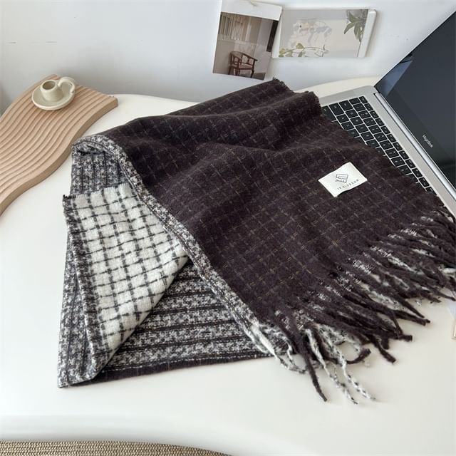 Plaid Fringe Scarf