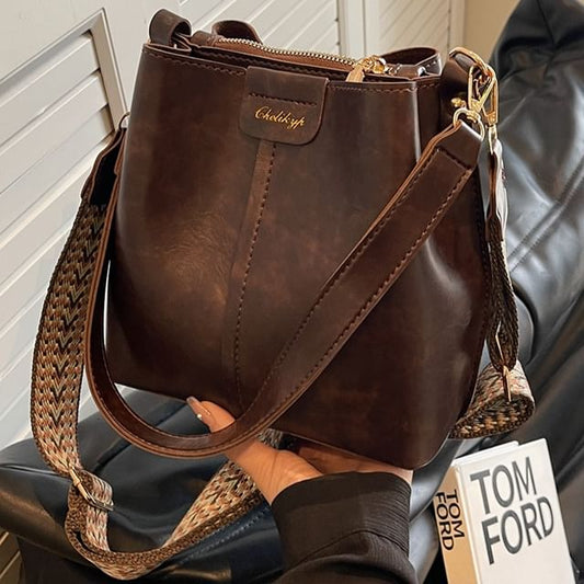 Leather Faux Bucket Bag