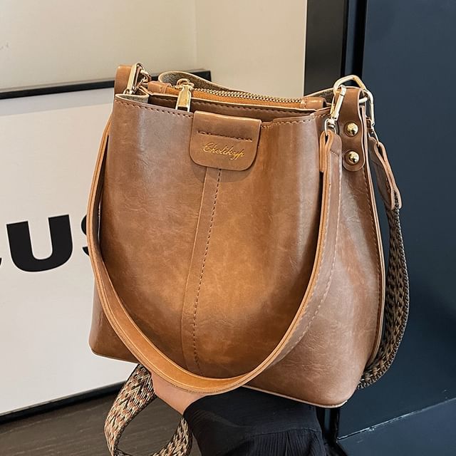 Leather Faux Bucket Bag