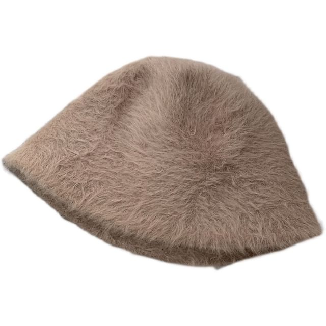 Plain Hat Fluffy Bucket