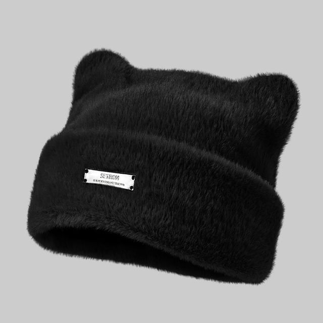 Metal Ear Cat Chenille Hat Plate