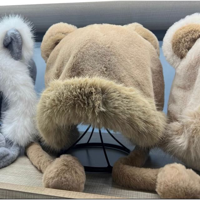 Bear Chenille Hat Ear Trapper