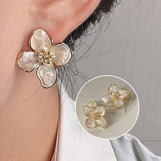 Floral Glaze Alloy Ear Cuff