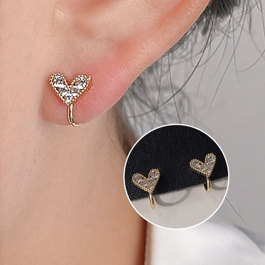 Alloy Ear Heart Cuff Rhinestone