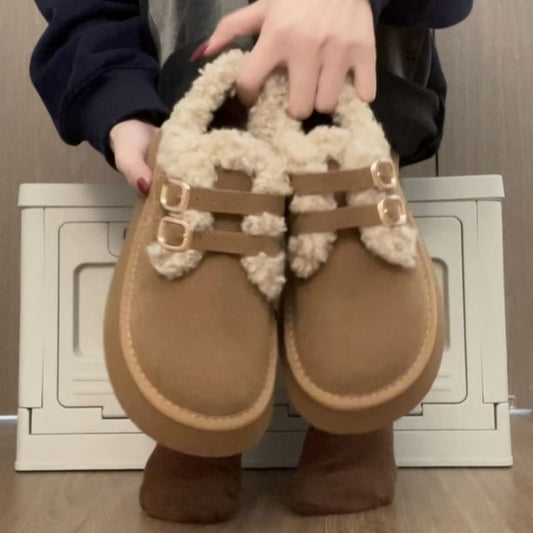 Fleece Lined Platform Short Snow Boots