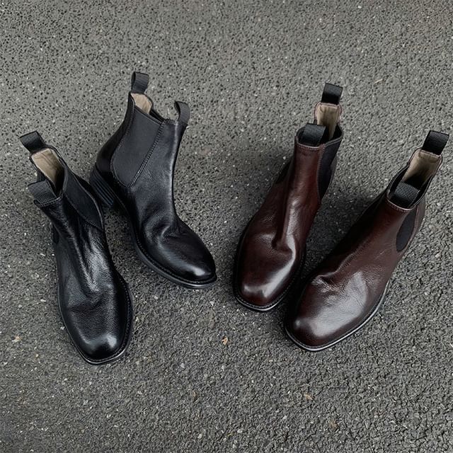 Short Boots Faux Leather Chelsea