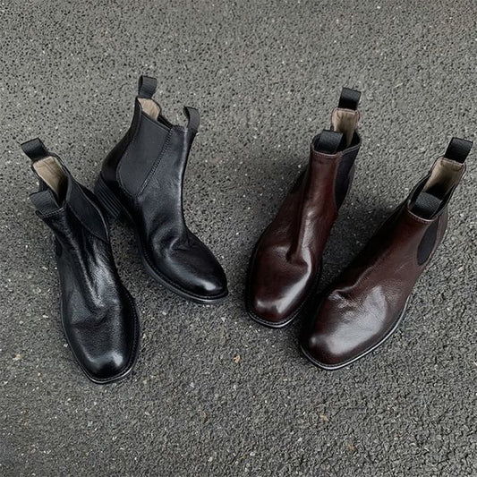Short Boots Faux Leather Chelsea