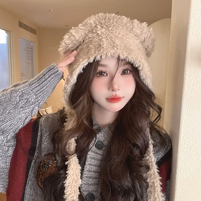 Bear Hat Fluffy Ear Earflap