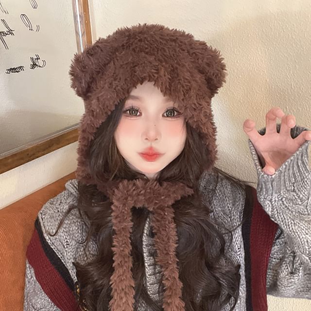 Bear Hat Fluffy Ear Earflap