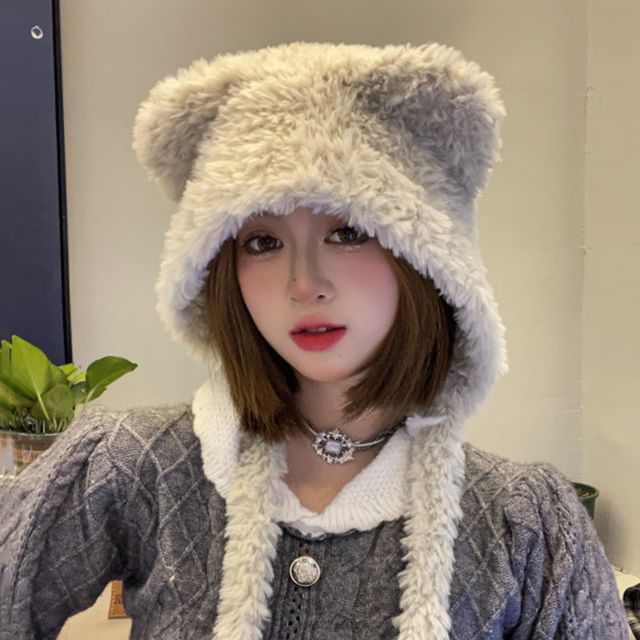 Bear Hat Fluffy Ear Earflap