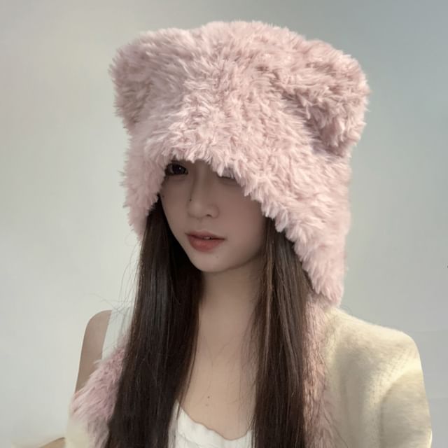 Bear Hat Fluffy Ear Earflap