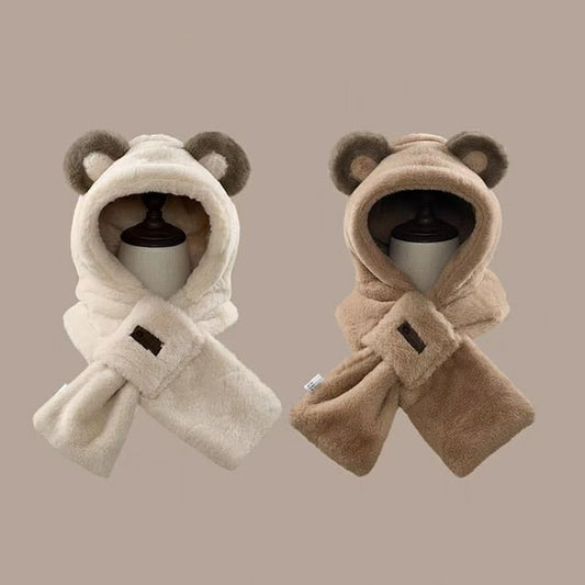 Scarfed Trapper Hat Ear Bear