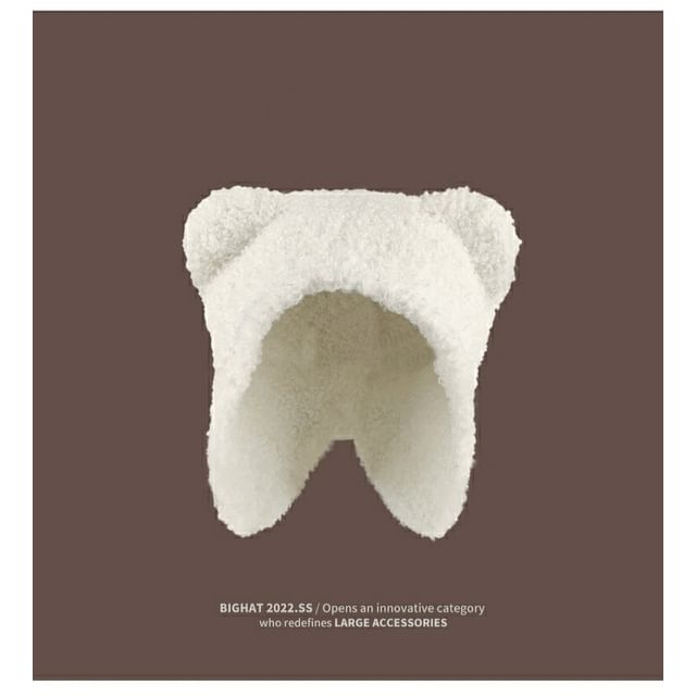 Fleece Bear Ear Hat Bonnet