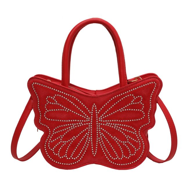 Butterfly Studded Crossbody Bag