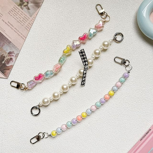 Strap / Bead Phone Heart Pearl Faux