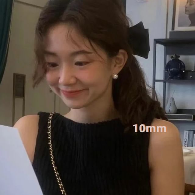 Faux Pearl Stud Silver Sterling Earring