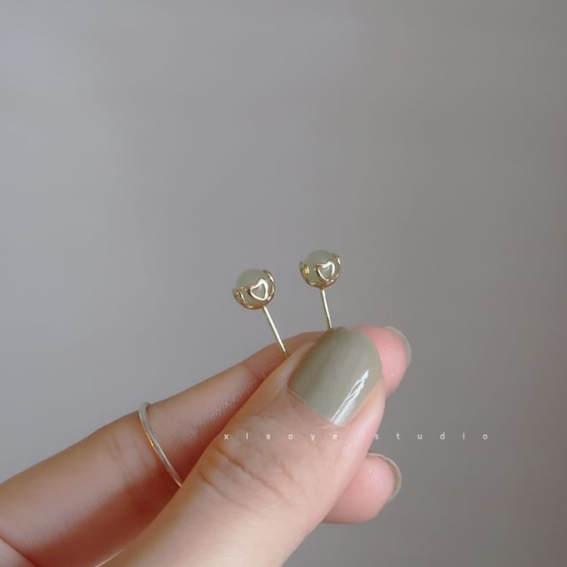 Silver Bead Earring Stud Sterling