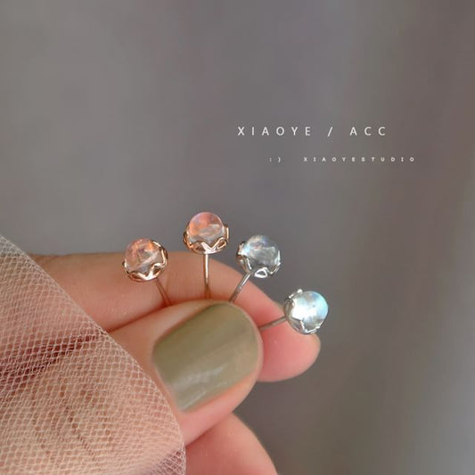 Stud Sterling Earring Silver Gemstone Faux