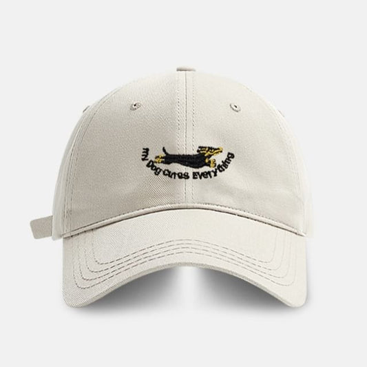 Baseball Dog Embroidered Cap
