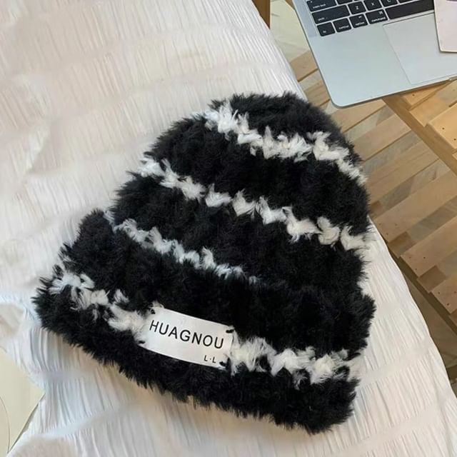 Striped Beanie Lettering