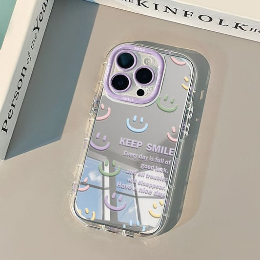 Smiley Lettering Mirrored Phone Case