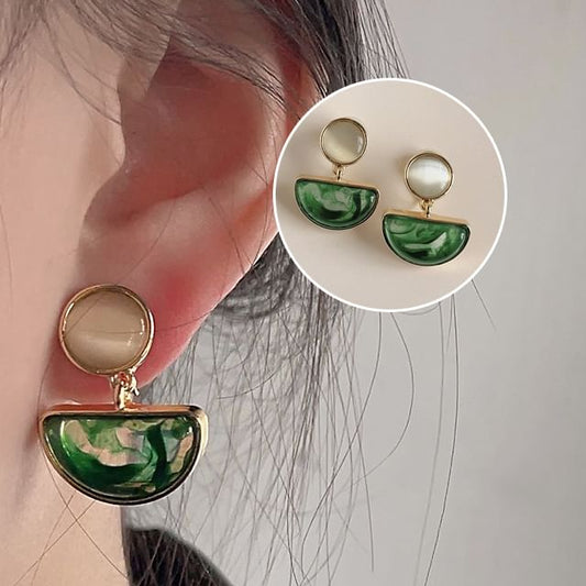 Earring Alloy Geometric Gemstone Faux Drop