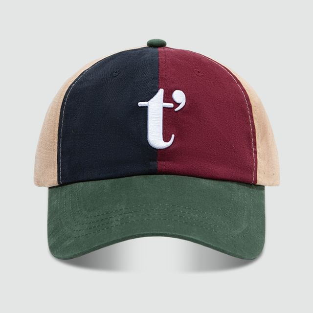 Baseball Cap Block Embroidered Color Lettering