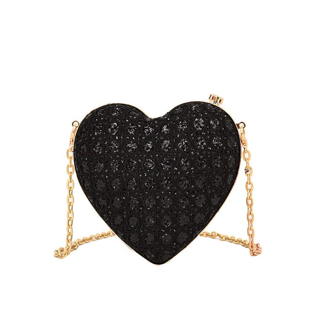 Heart Rhinestone Crossbody Bag