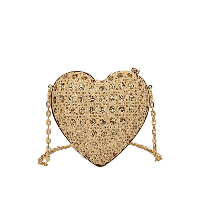 Heart Rhinestone Crossbody Bag
