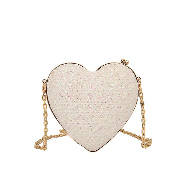 Heart Rhinestone Crossbody Bag
