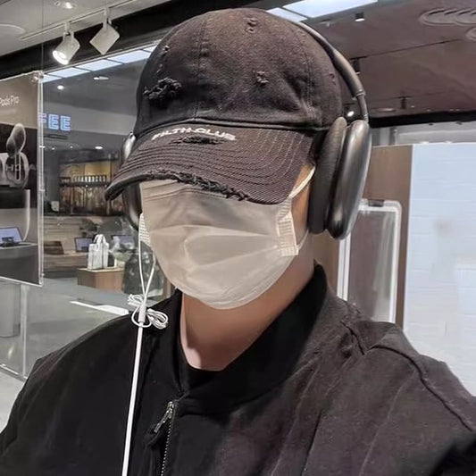 Lettering Distressed Baseball Cap