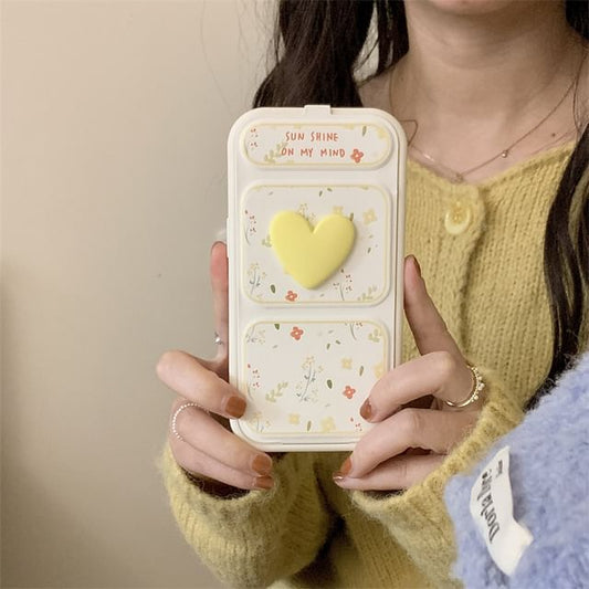 Heart Phone Case Floral Foldable Stand