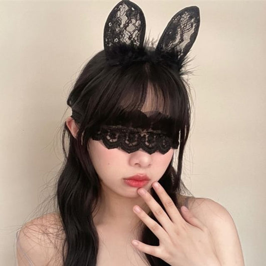 Ear Headband Eye Lace Mask / Rabbit