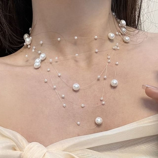 Pearl Layered Faux Choker