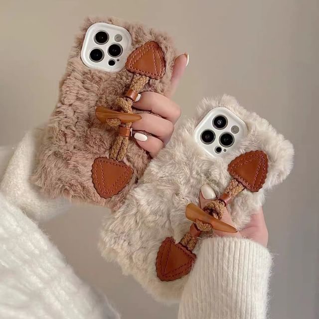 Chenille Button Phone Case Toggle