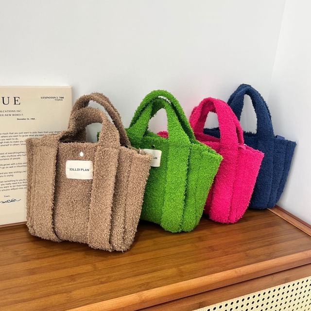 Fluffy Handle Crossbody Top Bag