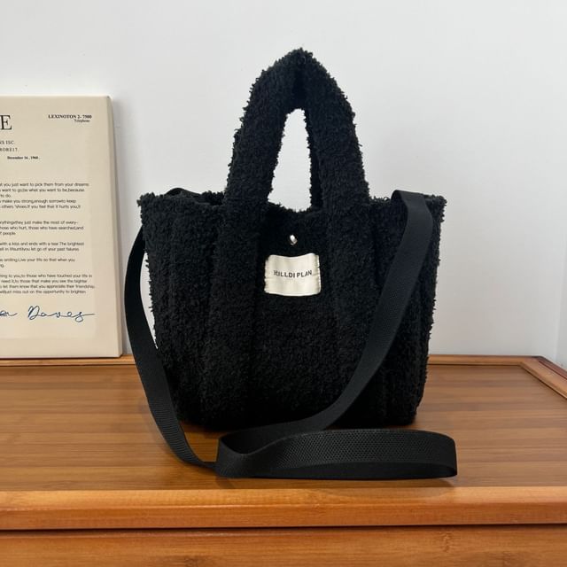 Fluffy Handle Crossbody Top Bag